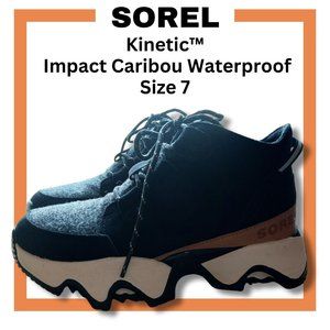 SOREL Sz 7 Kinetic Impact Caribou Waterproof Sneakers Shoes - PLEASE READ!